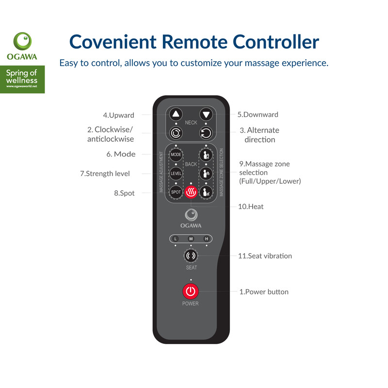 Ogawa massage chair remote control discount